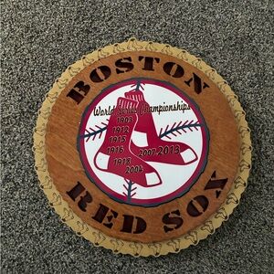 MLB Boston Red Sox Handmade World Series Champion Circular Wall Plaque